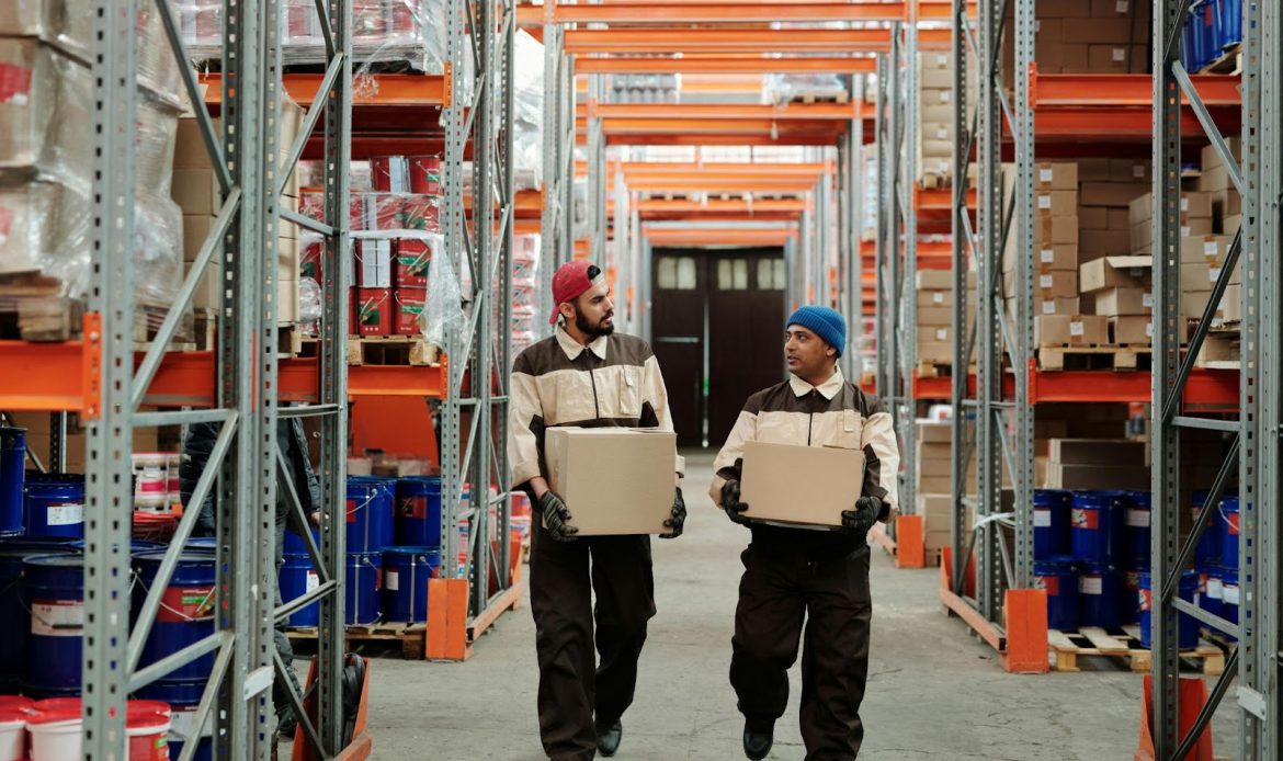 Two Man Working Logistics Warehouse